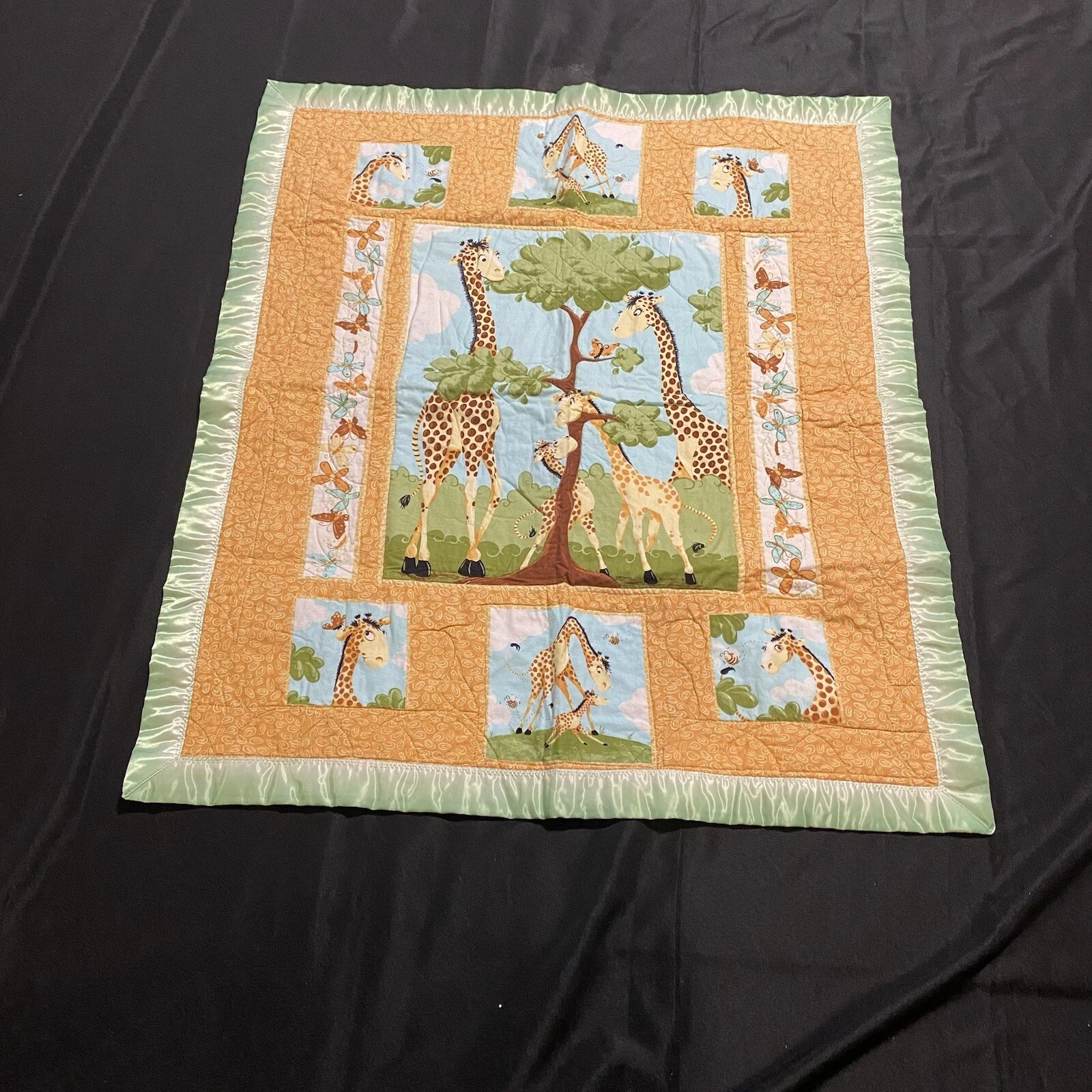 Baby Crib Quilt Comforter Bed Jungle Animals Giraffe Butterfly Different Animal
