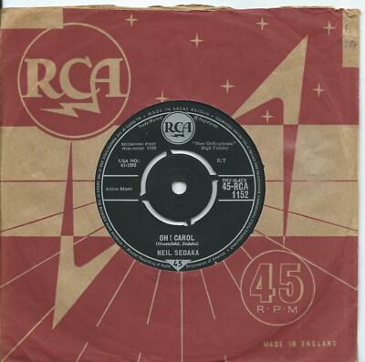 Neil Sedaka:Oh! Carol/One way ticket:UK RCA:1959