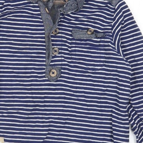 Primark Boys Blue Striped Cotton Blend Polo Size 12-18 Months - Picture 10 of 12