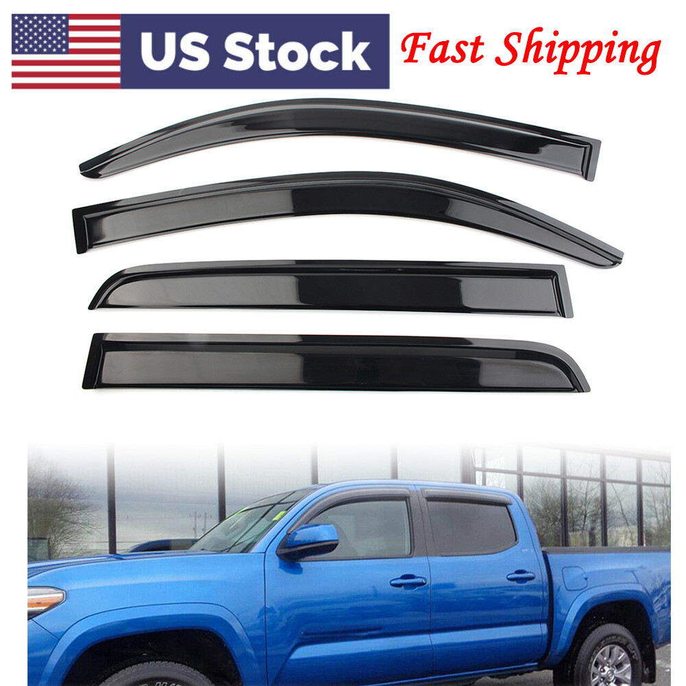 Double Cab Smoke Window Visor Rain Guard Vent Shade For Toyota Tacoma 2016-2020