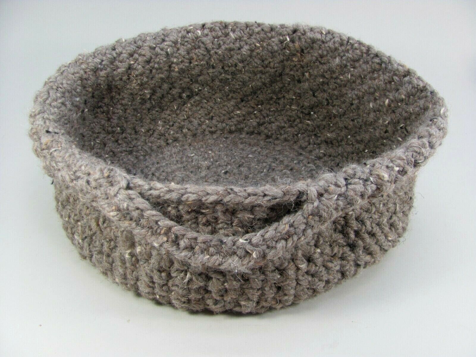 Handmade Crochet Bulky Knit Basket with Side specialty shop Handles Genuine Free Shipping Soft Medium