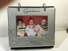 New Malden Silver & Velvet Grandma's Little Angels Flip Photo Album ~ Holds 40