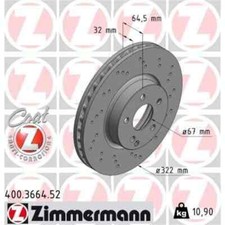 2x ZIMMERMANN Sport Z Bremsscheibe 400.3664.52 2x ZIMMERMANN Sport Z Bremsscheibe 400.3664.52