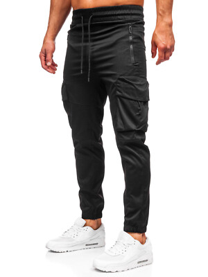 Laufhose Trainingshose Sporthose Hose Jogger Motiv Cargo Herren BOLF Unifarben
