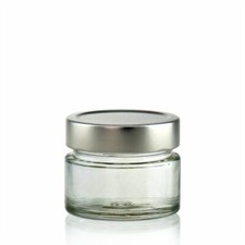 N°28 Vasetti rotondo in vetro platinum da 106 ml con capsula argento lusso