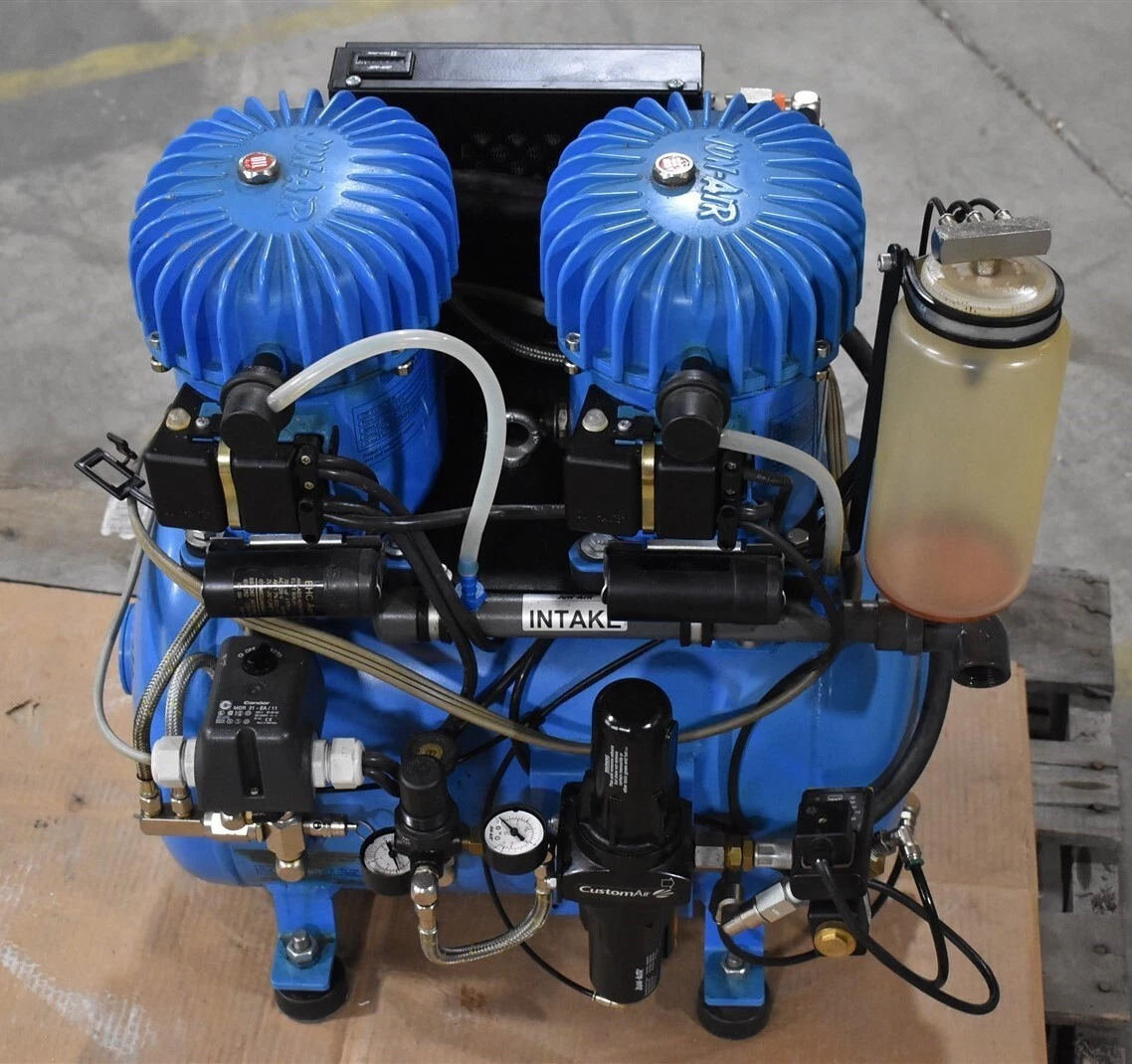 CustomAir Jun Air 12 40 Dental Dentistry Oiled Air Compressor Unit System 2HP