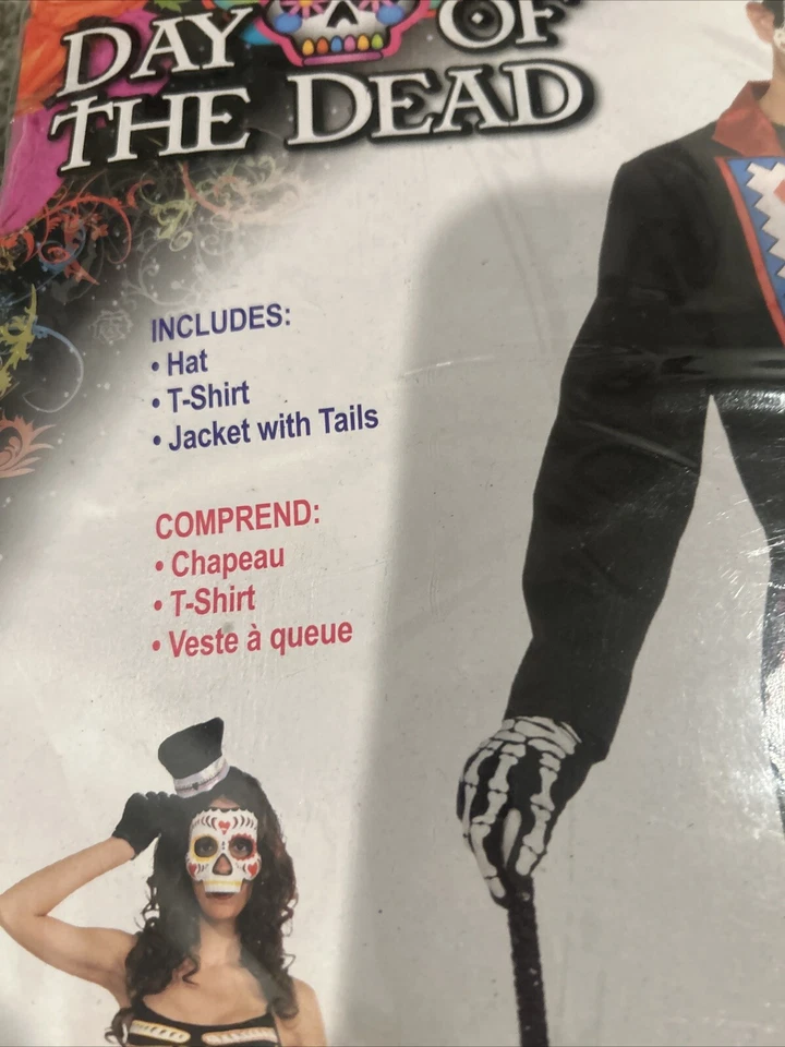 Disfraz Chaqueta Forum Día de Muertos para Hombre - Talla Única - Negro Foto 2 de 3
