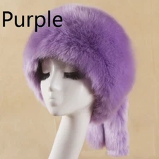 Women Cossack Cap Fluffy Faux Fur Hat Winter Warmer Cossack Russian Ushanka Ski