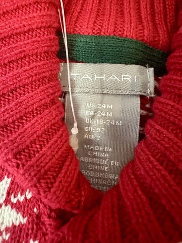 TAHARI Christmas/Winter Cardigan Age 18/24 Months BNWT - Imagen 7 de 7