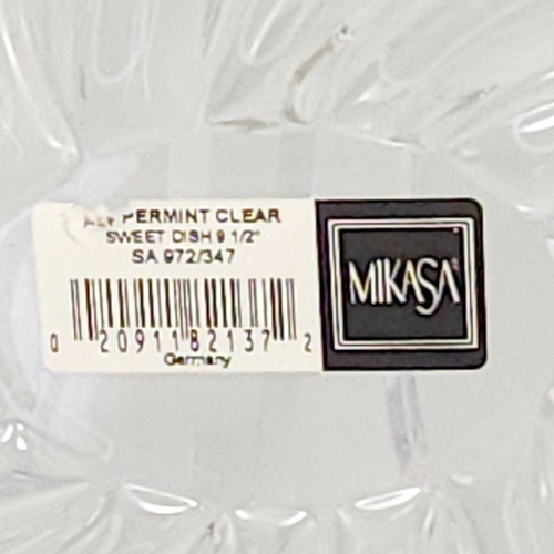 Mikasa Pepperment Swirl Clear Crystal 9.25in Sweets Dish Oval Candy Canape Tray - Picture 7 of 7