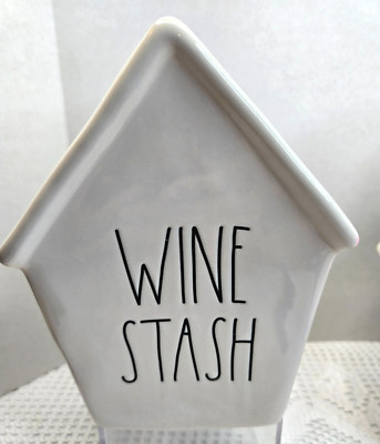 Rae Dunn Ceramic Birdhouse Coin Bank WINE STASH Artisan Collection By Magenta