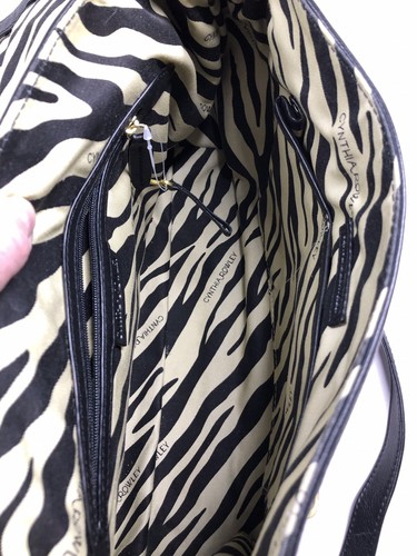 Leder Aktentasche Stil Tasche Cynthia Rowley Messenger Staubbeutel schwarz abschließbar - Bild 10 von 12