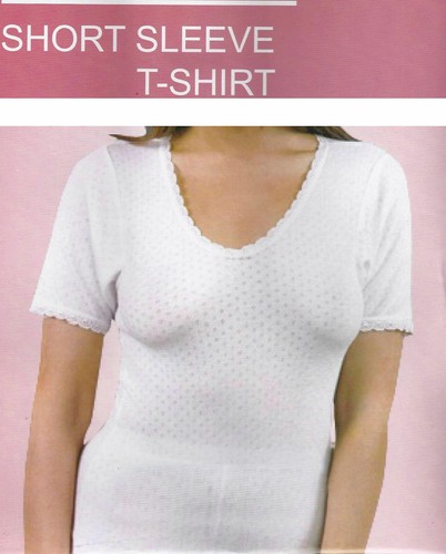 Ladies Thermal Underwear Vest T-Shirt Full & Short Sleeve Top Bottoms Long John - Picture 3 of 11