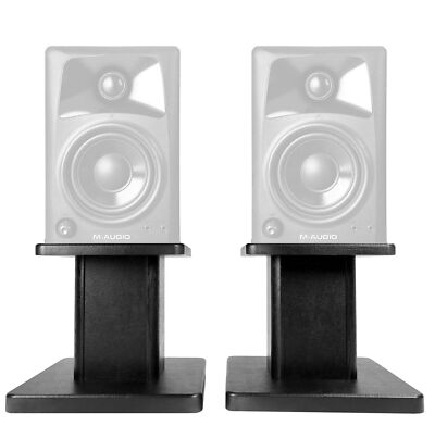 Rockville 8  Black Studio Monitor Speaker Stands For M-Audio AV42 Monitors