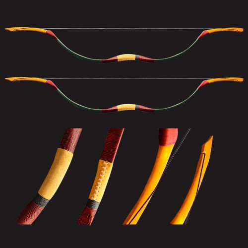 AF archery Fiberglass Bow Han Long Bow Horse Bow Recurve Bow for Youth&Beginners