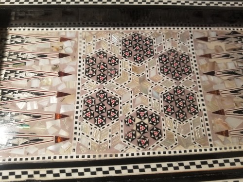 Luxury Inlay Wood Backgammon & Chess Board ,mother of pearl inlaid (14") 35 cm - Picture 14 of 24