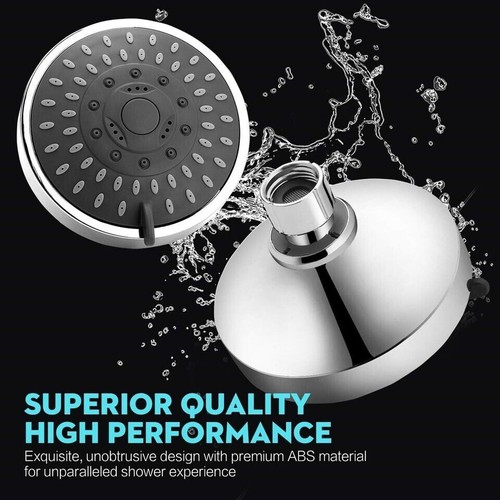 HOPOPRO High Pressure Shower Head 5 Settings Fixed Showerhead 4 Inch High F... - Picture 2 of 7