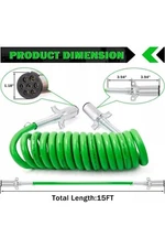 Trailer Coil Cord Green Electric Tractor Power Cable Cord Green
