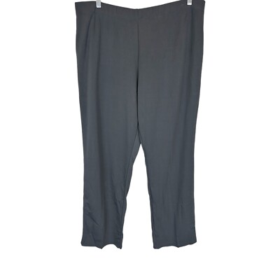 Susan Graver Women's Regular Milano Knit Pull-On Pants Stealth Grey X-Large Size