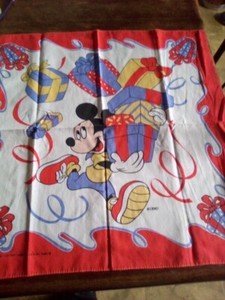 Vintage Mickey And Presents Bandana Made In USA By Disney