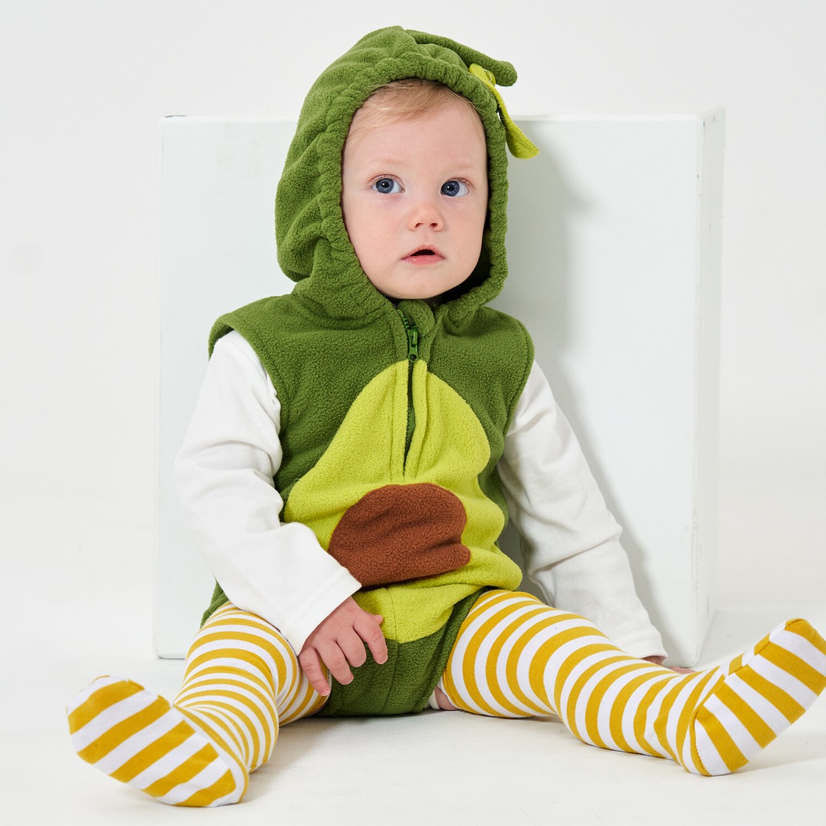 Infant Baby Avocado Costume Romper Hoodie Bodysuit Legging Set