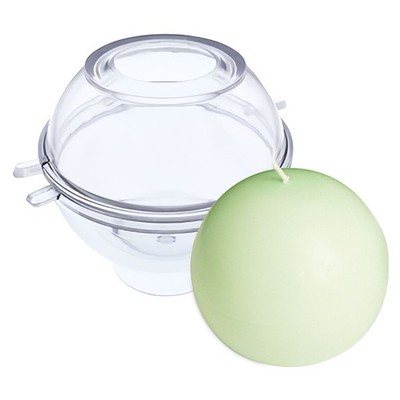 Kerzenform Kugel Ø 8 cm   transparente zweiteilige Gießform aus Polycarbonat