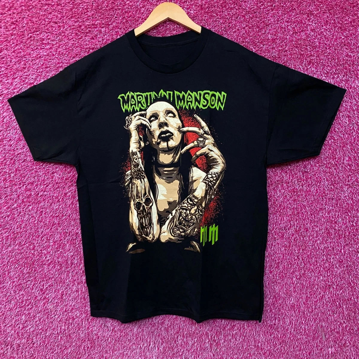 T-shirt Vintage Marilyn Manson Y2K 'I’ll Be Born Again' - Taille XL, Noir, Coton, 2000