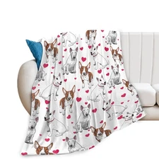 Bull Terrier Throw Blanket Dog Gifts for Girls Boys Women Men Kids Adults Sof...