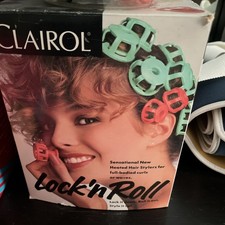 VTG Clairol Lock 'n Roll Hot Rollers Hair Curlers BT-1 Pagent 24 Spoolies 2 Size