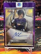 2025 Bowmans Best Charlie Condon On Card Auto Gold Refractor /50 Rockies