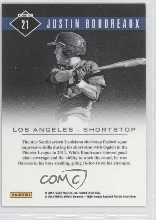 2011 Panini Limited Prospects OptiChrome /199 Justin Boudreaux #21 - Image 2 of 2