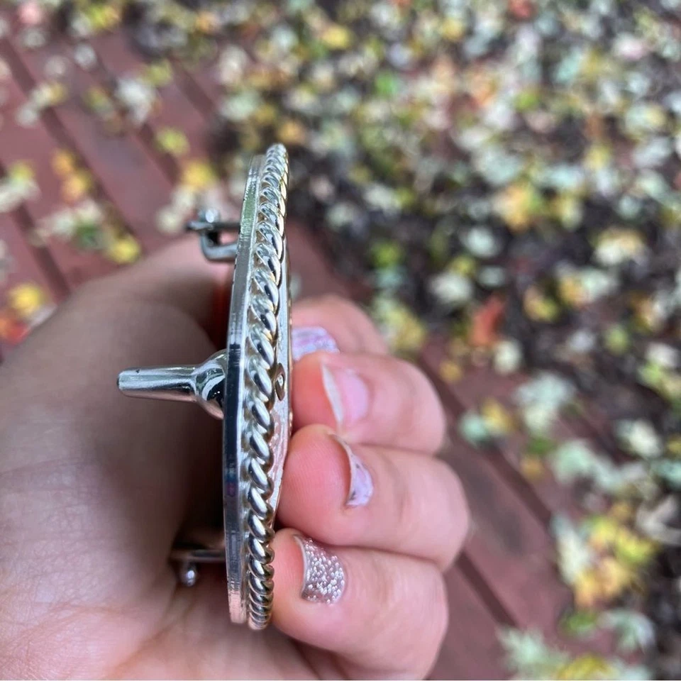 Montana Platería Plata Oro Corazón Rosa Floral Filagree Western Hebilla de Cinturón Foto 3 de 4