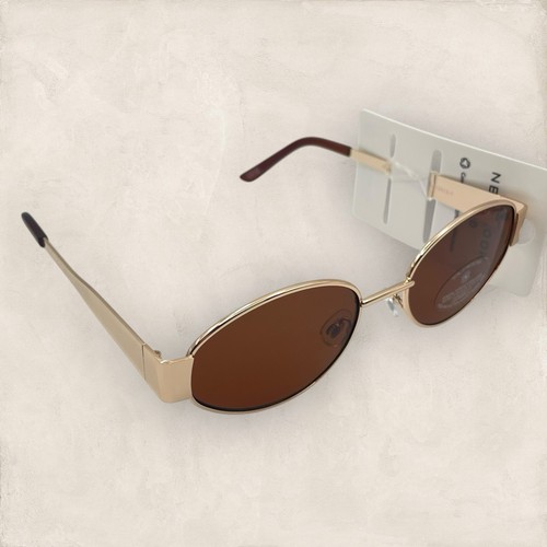 New Look Gold Oval Frame Sunglasses, BNWT - Picture 2 of 6