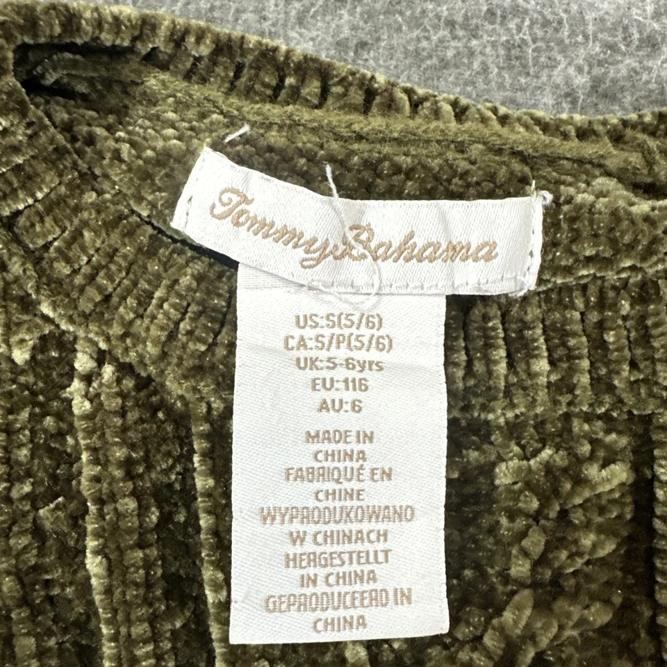 Tommy Bahama Girls Green Crew Neck 100% Polyester Sweater Size 5 - Image 2 of 4