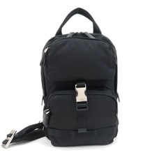 PRADA Nylon Shoulder Bag Body Bag Black Silver HDW 2VZ013 Authentic