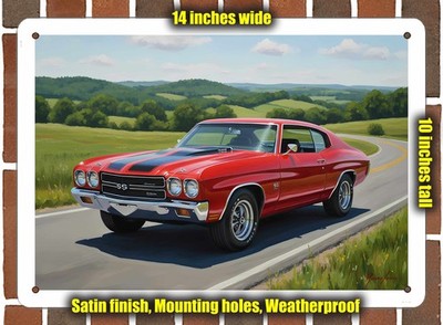 Metal Sign - 1970 Chevrolet Chevelle SS 2 Oil Painting - 14x10