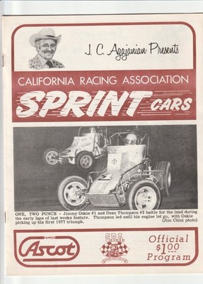 1970/1977  Ascot Park C.R.A. Sprint Cars    programs/entries