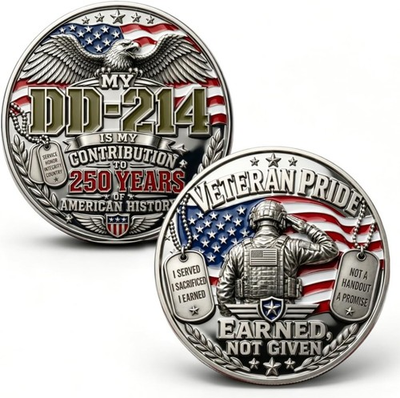 #ad DD 214 Veteran Pride Coin My DD 214 Is My Contribution Commemorative Coin 250 $14.67