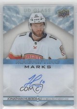 2021-22 Upper Deck Ovation UD Glass Magnifying Marks Jonathan Huberdeau Auto 7md