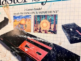Sega Master System Console Bundle w/ Box, Inserts, & Hang-On/Safari Hunt Cart!