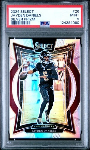 2024 PANINI SELECT SILVER PRIZM #26 JAYDEN DANIELS ROOKIE RC PSA 9