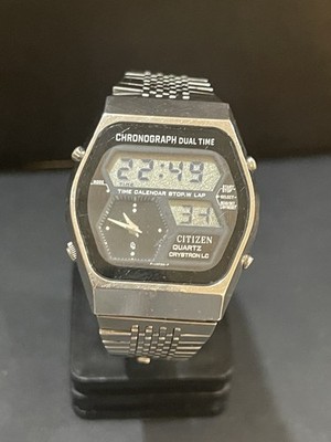 RARE Citizen Crystron LC 4-097416 Men's 1970s Ana-Digi Chronograph