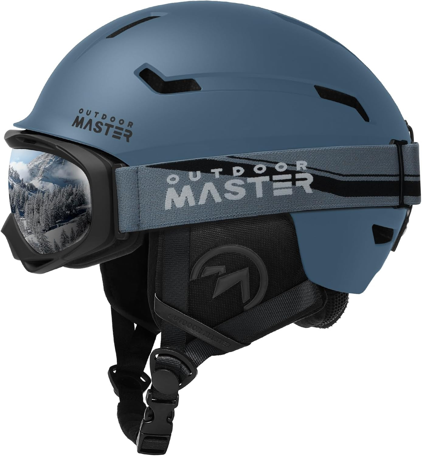 Helmet With Goggles For Adults - Durable Pc Shell Prot