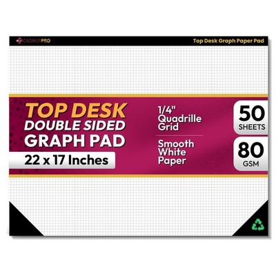 Top Desk Graph Paper Pad 22x17 Inch 50 Sheets DoubleSided Large