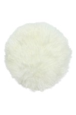 Sitzkissen Sitzpad Sitzauflage Fluffy rund wollweiß Echt-Lammfell Ø34cm weich