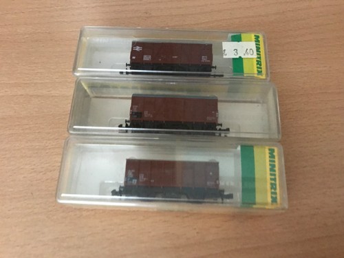 Minitrix Spur N Waggon x 3, 13574, 3534, 3253 | Zustand: Used