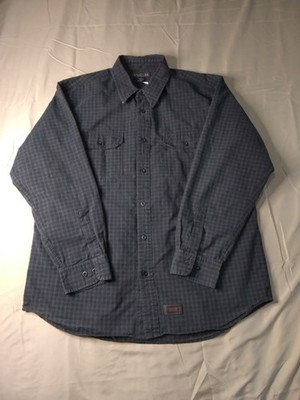 Structure Utility-s Mens Size XL Gray Plaid  Button Up Shirt  Long Sleeveflannel