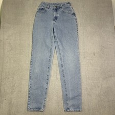 Vintage Lee Jeans Women  s 26x33 Slim Tapered Fit High Rise Light Wash Denim 80  s