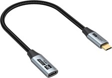 Small USB C Extension Cable 1FT, Short USBC Extender Cord 10Gbps Grey