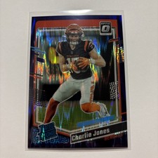 2023 Panini Optic - Rated Rookie Charlie Jones #223 Purple Shock Prizm (RC)